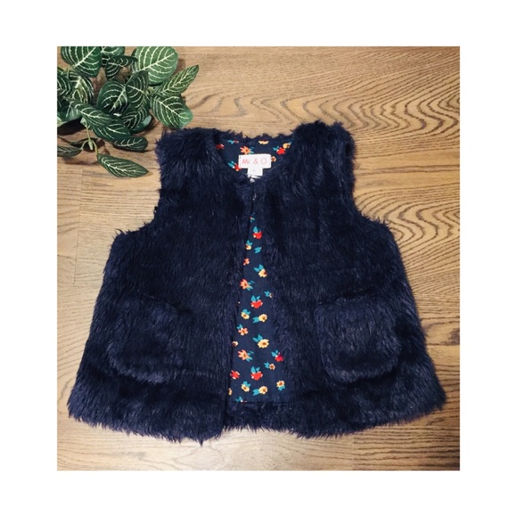 Mi &O Other - 🍂 MI &O FAUX FUR GIRLS MIDNIGHT BLUE VEST 🍂